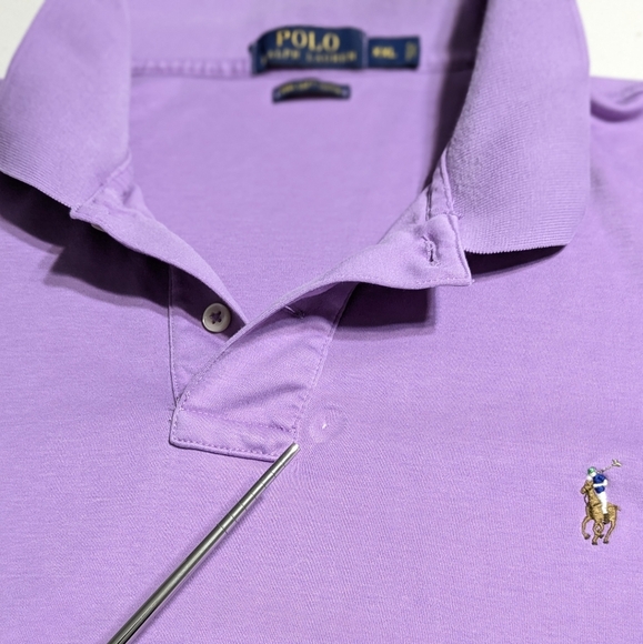 Polo by Ralph Lauren Men's Purple Shirt XXL pima soft touch, *defect* - Picture 4 of 9